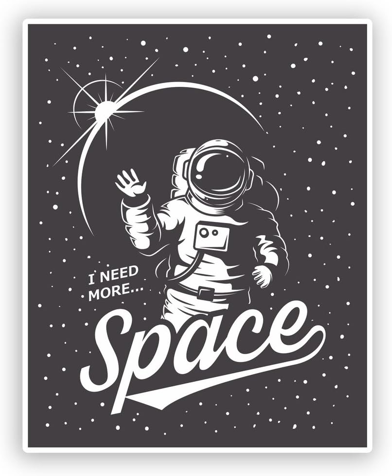 2 x 30cm/300mm I Neede More Space Vinyl Stickers Travel Luggage #7432