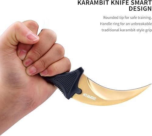 Miniatura 4 de Dispatch Karambit Cuchillo táctico de hoja fija para acampar, cuchillo de caza al aire libre con funda y cable, adecuado para senderismo, aventura,