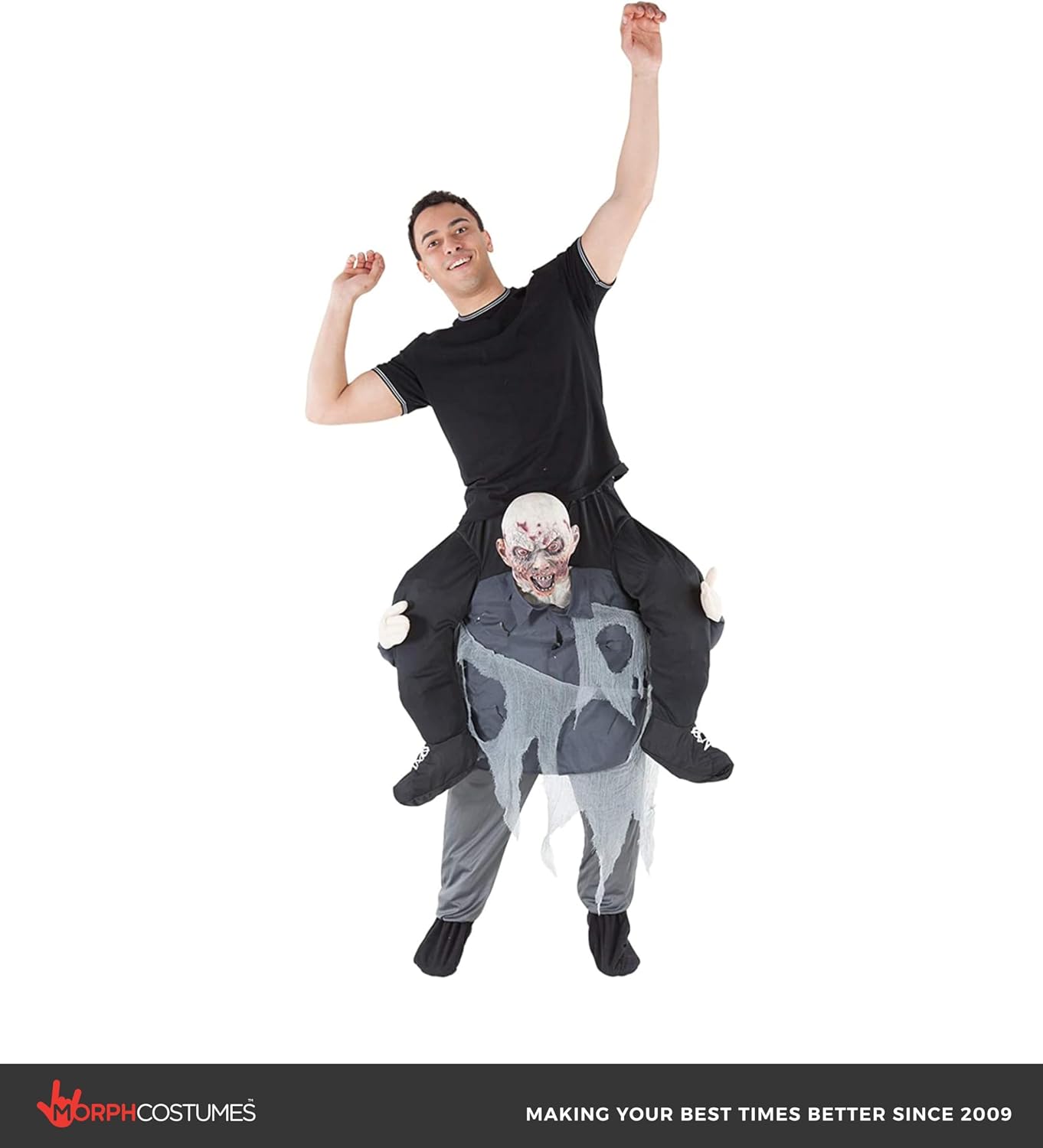 Morph Zombie Piggyback Costume, Zombie Costume Adult, Piggyback Costumes for Adults, Halloween Costumes for Men