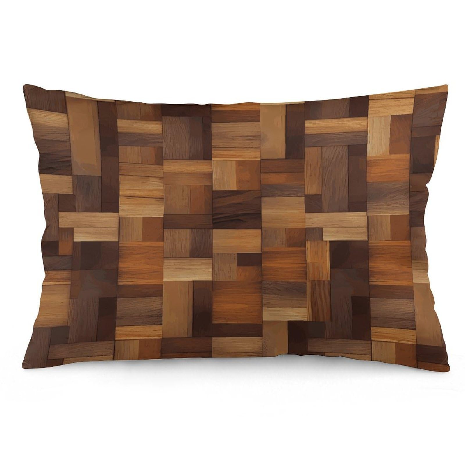 Wood Throw Pillow Covers with Silent Zipper Polyester Pillow Protectors Removable Pillow Cases Soft Pillowcase Cozy Pillow Sham Cushion Cover for Sofa Car Bed 12 "x20