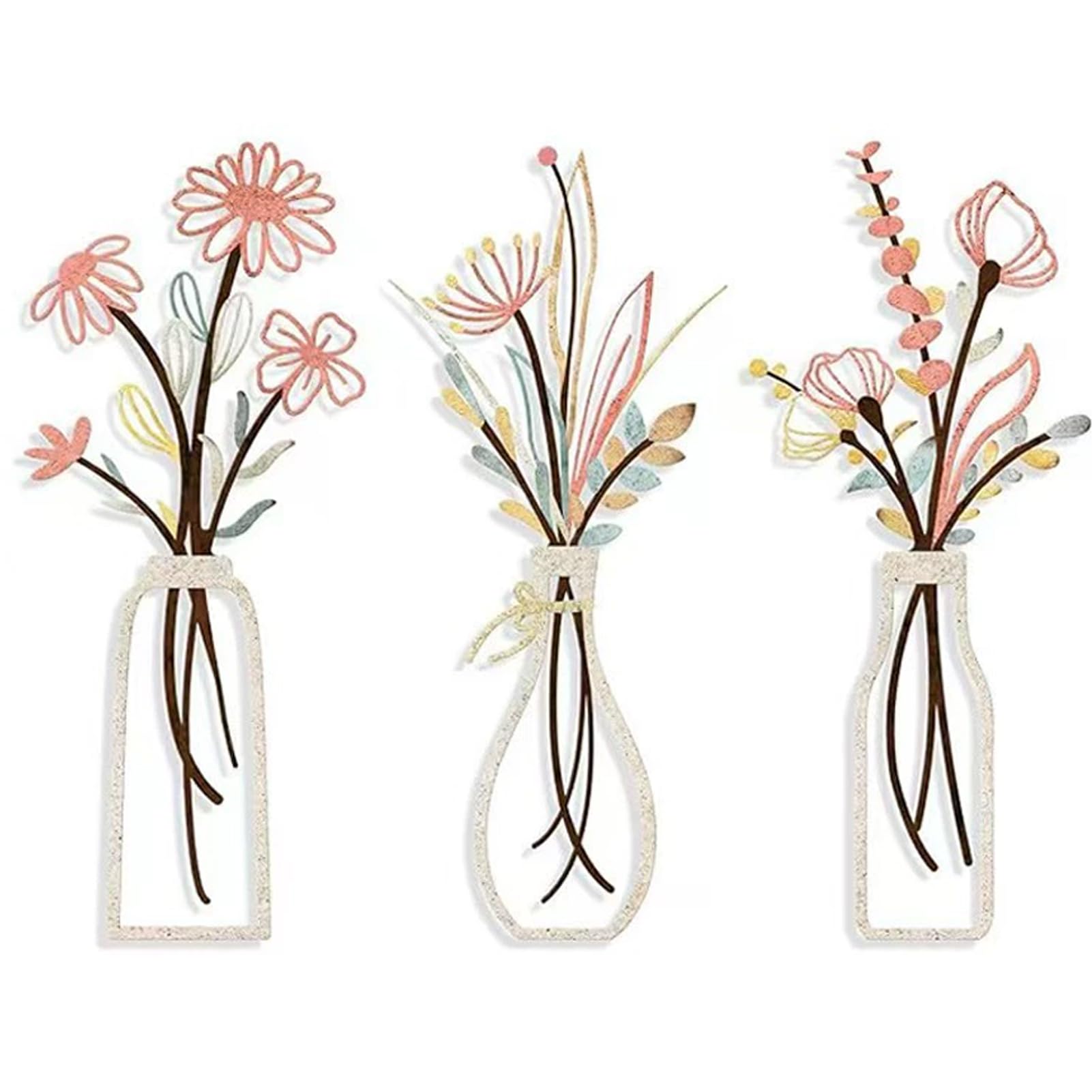 PIXZCSA Ultras-strong Adhesive Metal Flowers Wall Decor Waterproof Art Piece For Modern Restaurant Atmosphere Metal Flower Wall Decor Flower Art Floral, A11