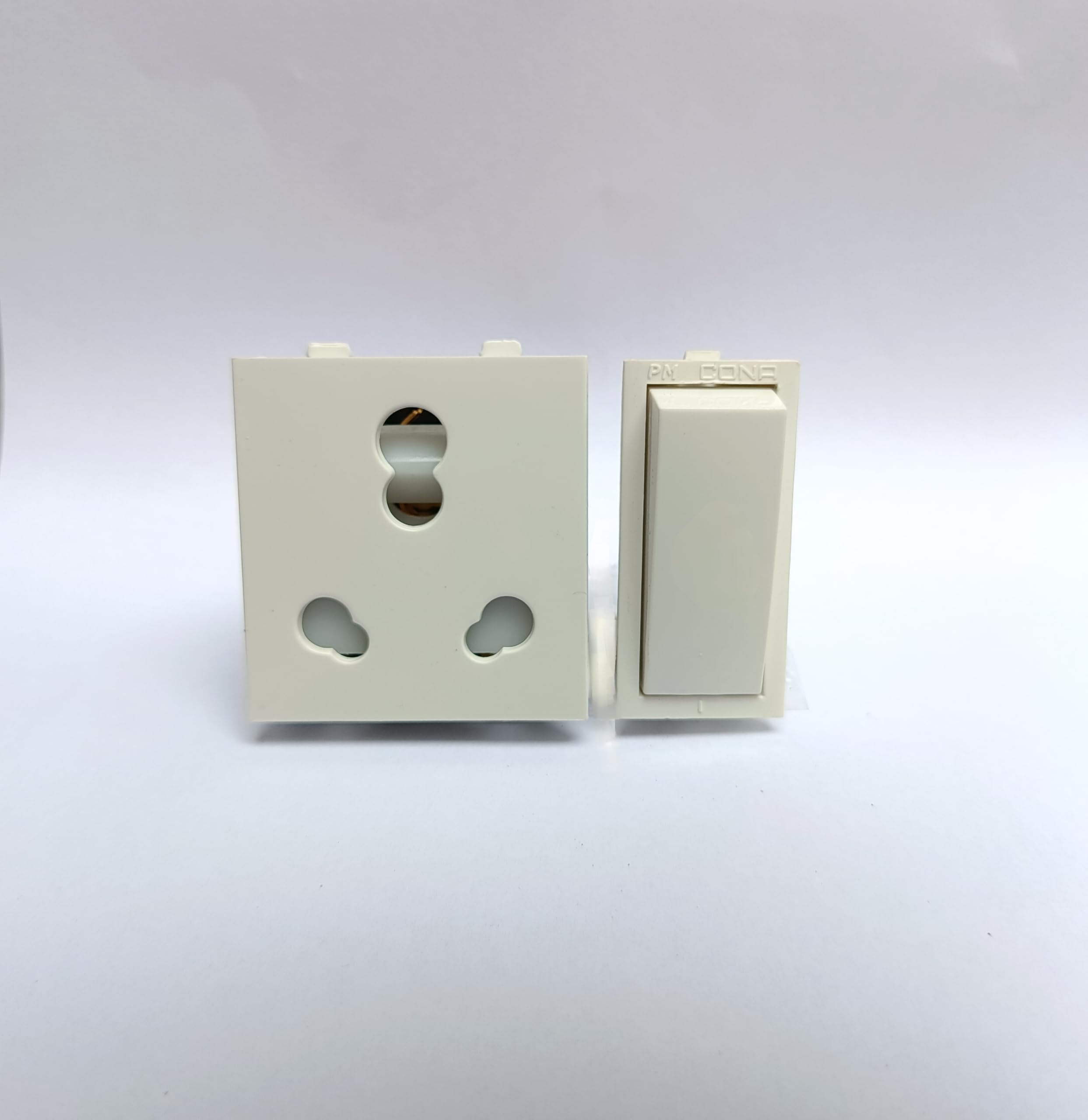 CONA Rocker 1 Way Modular Switch 16A (Pack of 1) + Cona Universal 6/16A Socket with Shutter (Pack of 1), ISI Marked, Total Quantity 2pcs, Modular Accessories For Home, Office Etc-image-43