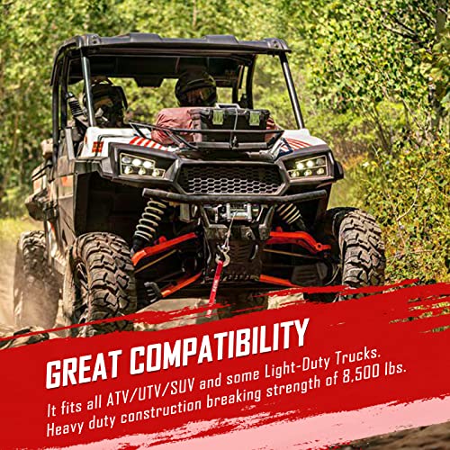 Sparkwhiz Synthetic Winch Rope Kit 1/4" X 50Ft 9500Lbs Winch Rope Line Cable With Protective Sleeve, Rubber Stopper And Heavy Duty Winch Hook For Towing Atv Utv Suv #TOP4