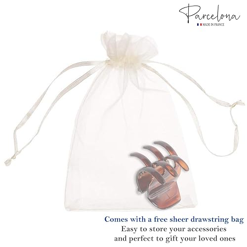 Miniatura 8 de Parcelona Pinzas para el cabello de celuloide de celuloide francés clásico grande de 2 pulgadas, pinzas de garra para el pelo de las mujeres, hechos