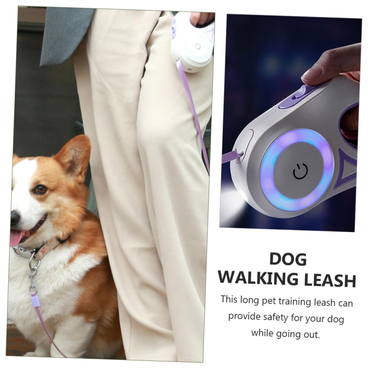 YARNOW Guinzaglio Retrattile per Cani Automatico Funzione di Allungamento, Materiale Abs e Nailon, Portatile e Luminoso, per Passeggiate Cani di Dimensioni Ridotte e Medie