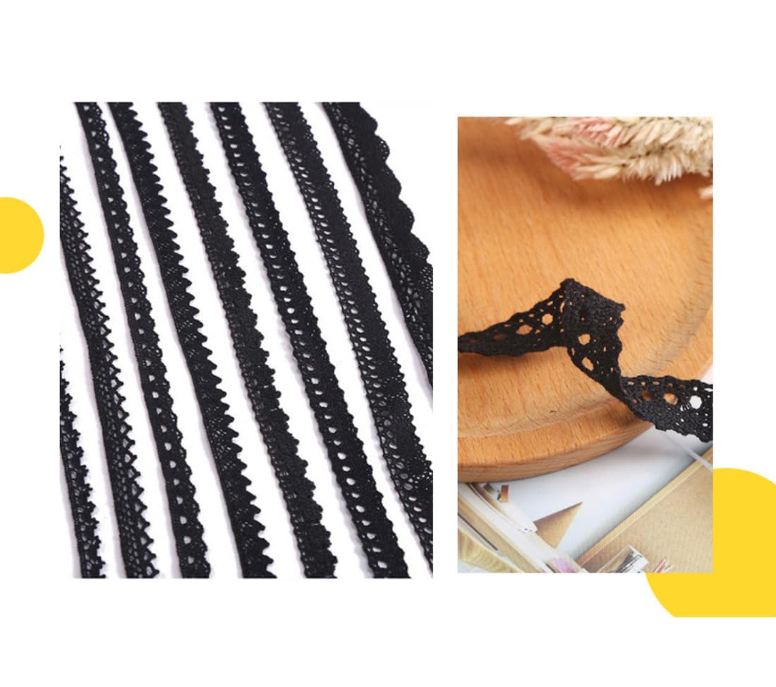 Ruban En Dentelle Noire Vintage De 2 Mètres De Large - 9 Cm De Large - Motif Floral Brodé - Applique à Coudre - Robe De Mariée - Vêtements De Fête