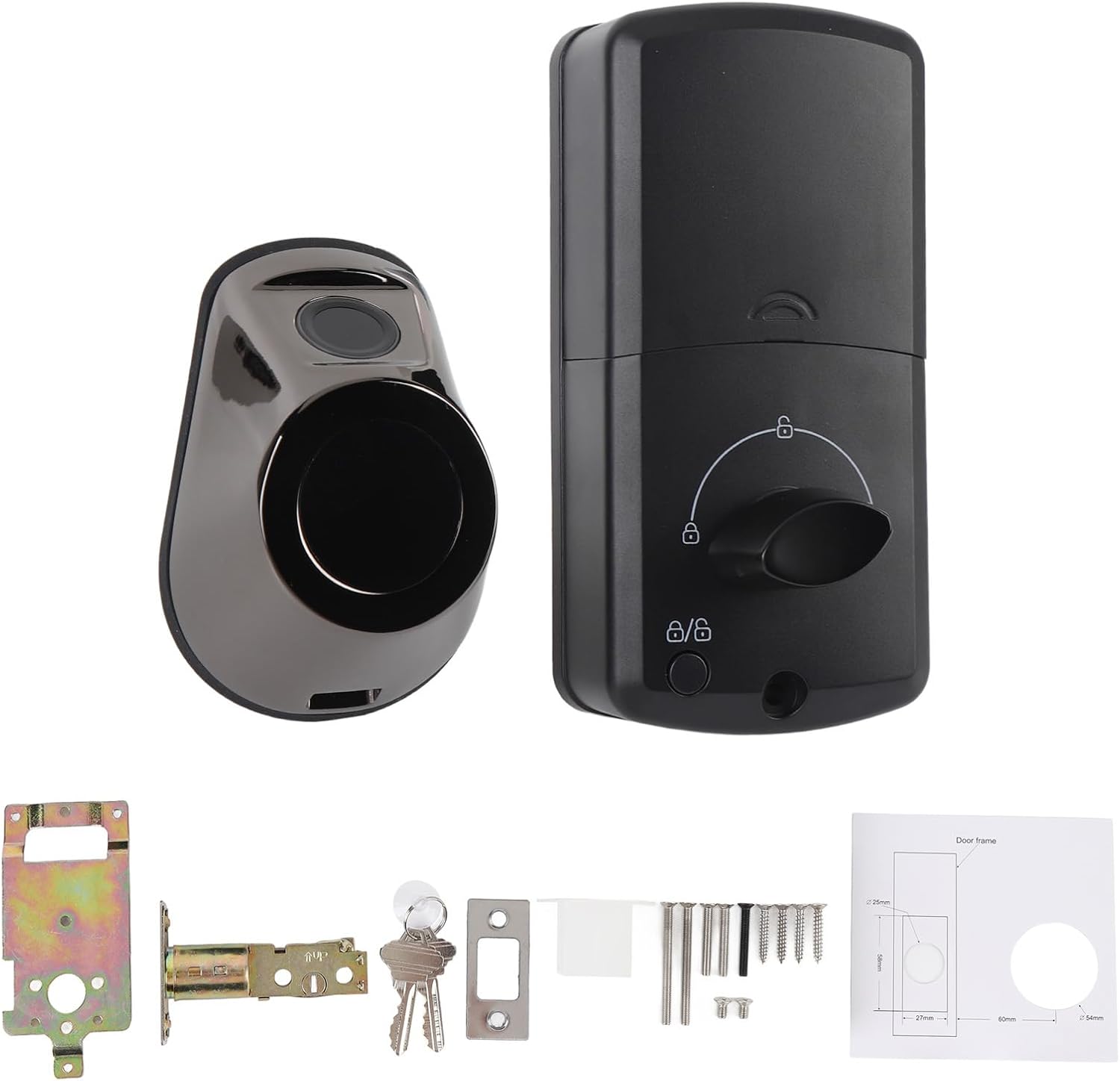 Smart Biometric Fingerprint Door Lock Keyless Entry Lock for Tuya App with Mechanical Key Suitable for 35-50mm Thickness Door