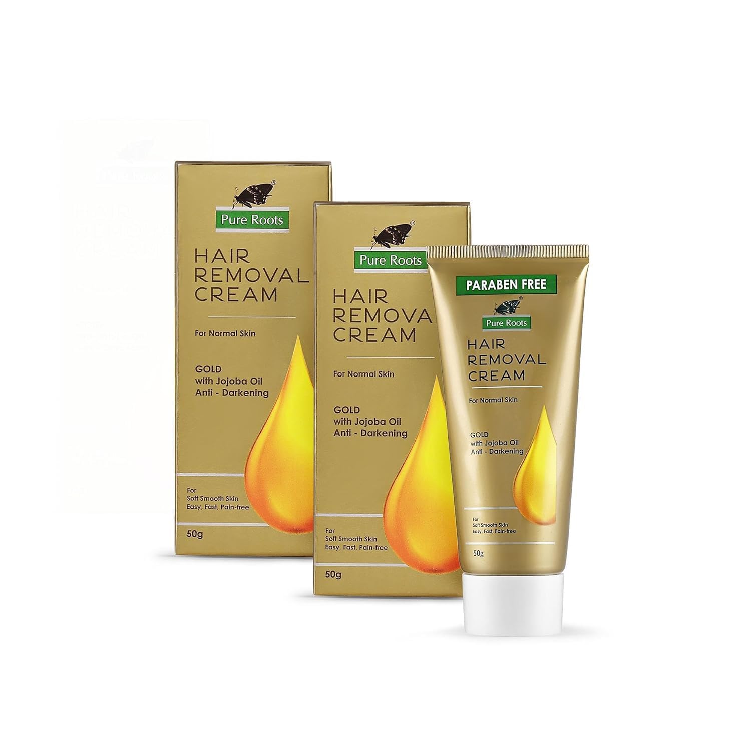 Pure Roots Hair Removal Cream 50g Pack of 3 Combo (GOLD_50G_PK2)-image-44