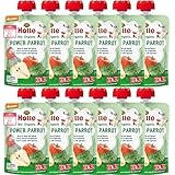 ホレ Holle 離乳食 ベビースムージー 12個セット パワーパロット (洋ナシ・アップル・ほうれん草) 100g 生後6か月頃から ベビーフード お菓子 おやつ 野菜ジュレ 有機 オーガニック 無添加 HO151304