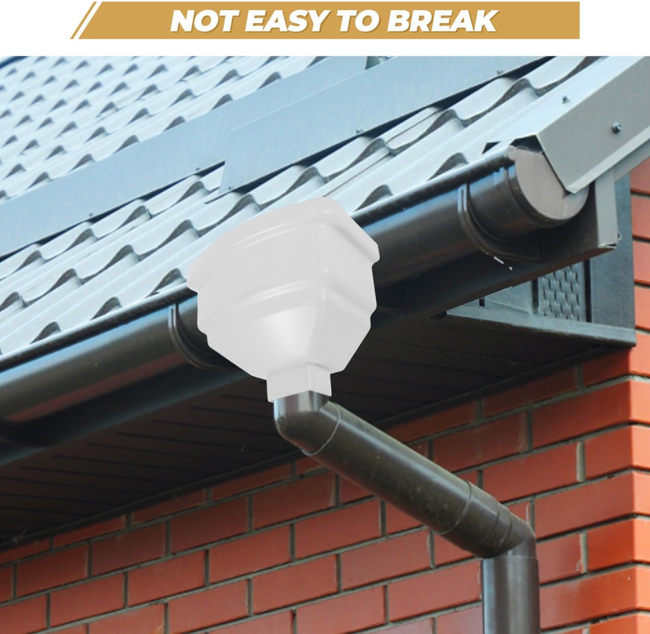 Housoutil Rain Barrel Downspout Adapter Gutter Diverter Gutter Parts Sturdy Gutter Connector for Outdoor Use