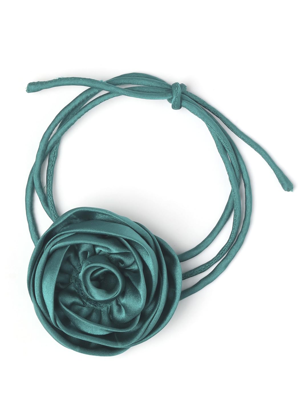 DEPANO Handcrafted Green Satin Flower Choker Necklace - Adjustable Tie-Up Closure, Small Size (B0D69ZGDNJ) Amazon Price History, Amazon Price Tracker