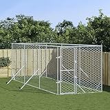 Festnight Perrera para Exterior Grande 2 x 6 x 2 m Jaula Casetas de Perros Gallinero para Exterior Acero galvanizado