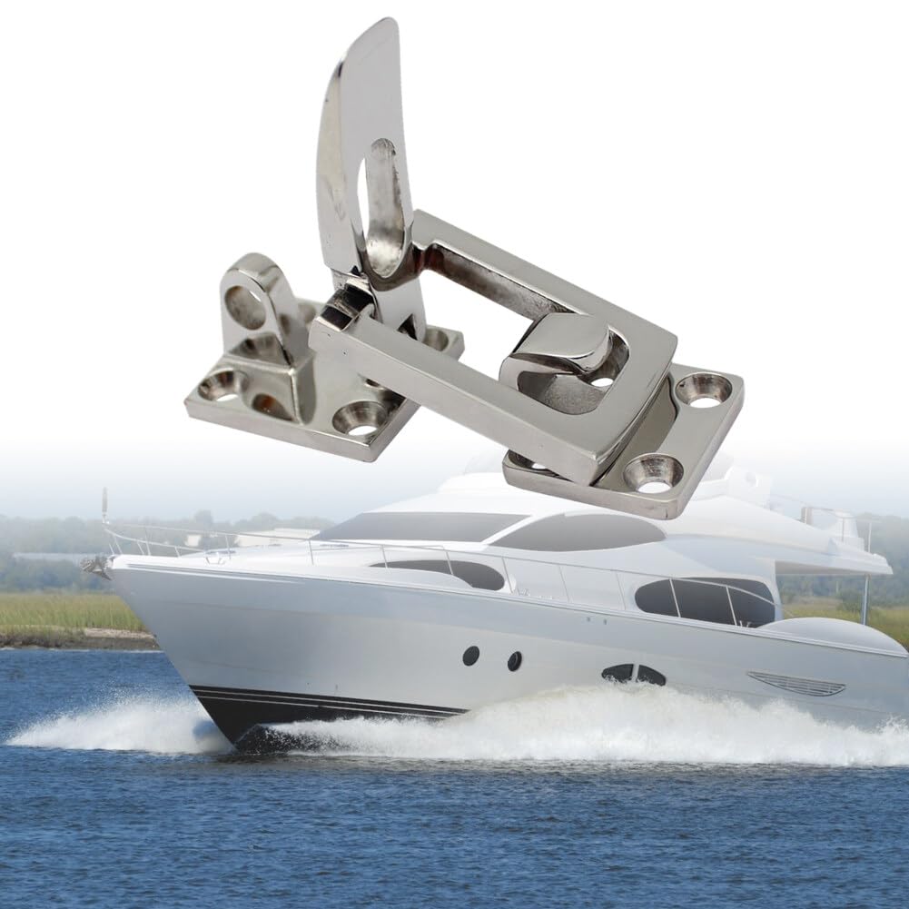 Pvrud 316 Stainless Steel Marine Hatch Latch - Anti-Rattle Boat Door Hasp With Padlock Eye, Heavy-Duty For Boat, Yacht, RV - View #4