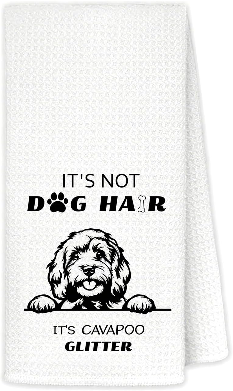Cute Cavapoo Bathroom Hand Towels,Cavapoo Gifts for Women Dog Lovers Decorative Hand Towels for Bathroom Washroom,Funny Dog Kitchen Dish Tea Towels,16x24 Inch