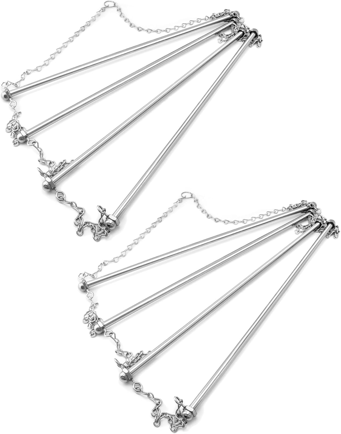 QWORK Horse Blanket Rack - 23.6 x 45.3 in, 2 Pack Heavy Duty Stainless Steel 4-Rail Hanging Storage for Blankets/Towels/Pads/Saddle, Rust-Resistant Organizer for Equestrian Gear