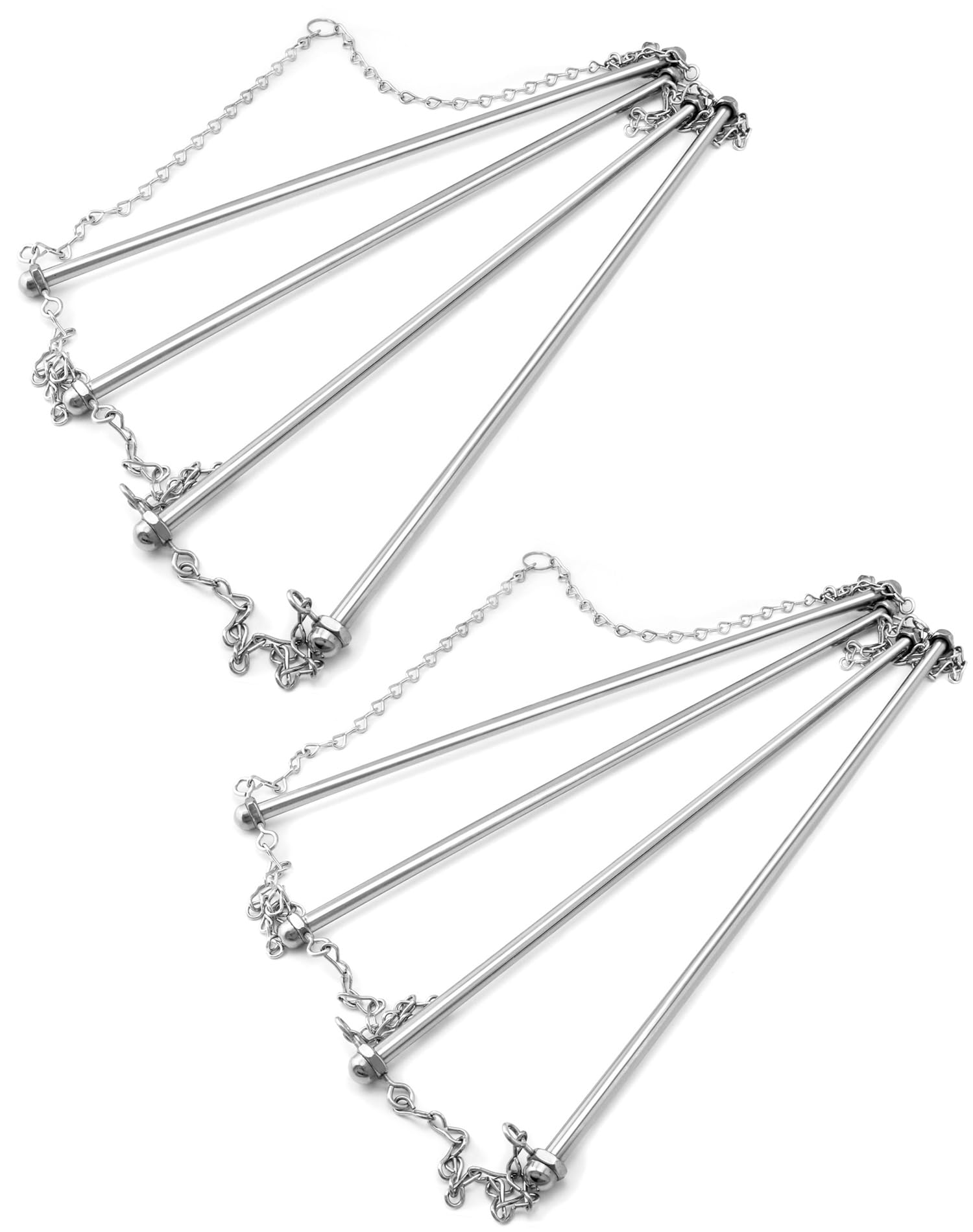 QWORK Lot de 2 porte-couvertures pour chevaux – 60 x 115 cm, en acier inoxydable robuste à 4 rails de rangement à suspendre pour couvertures, serviettes, coussinets, selle, organiseur résistant à la