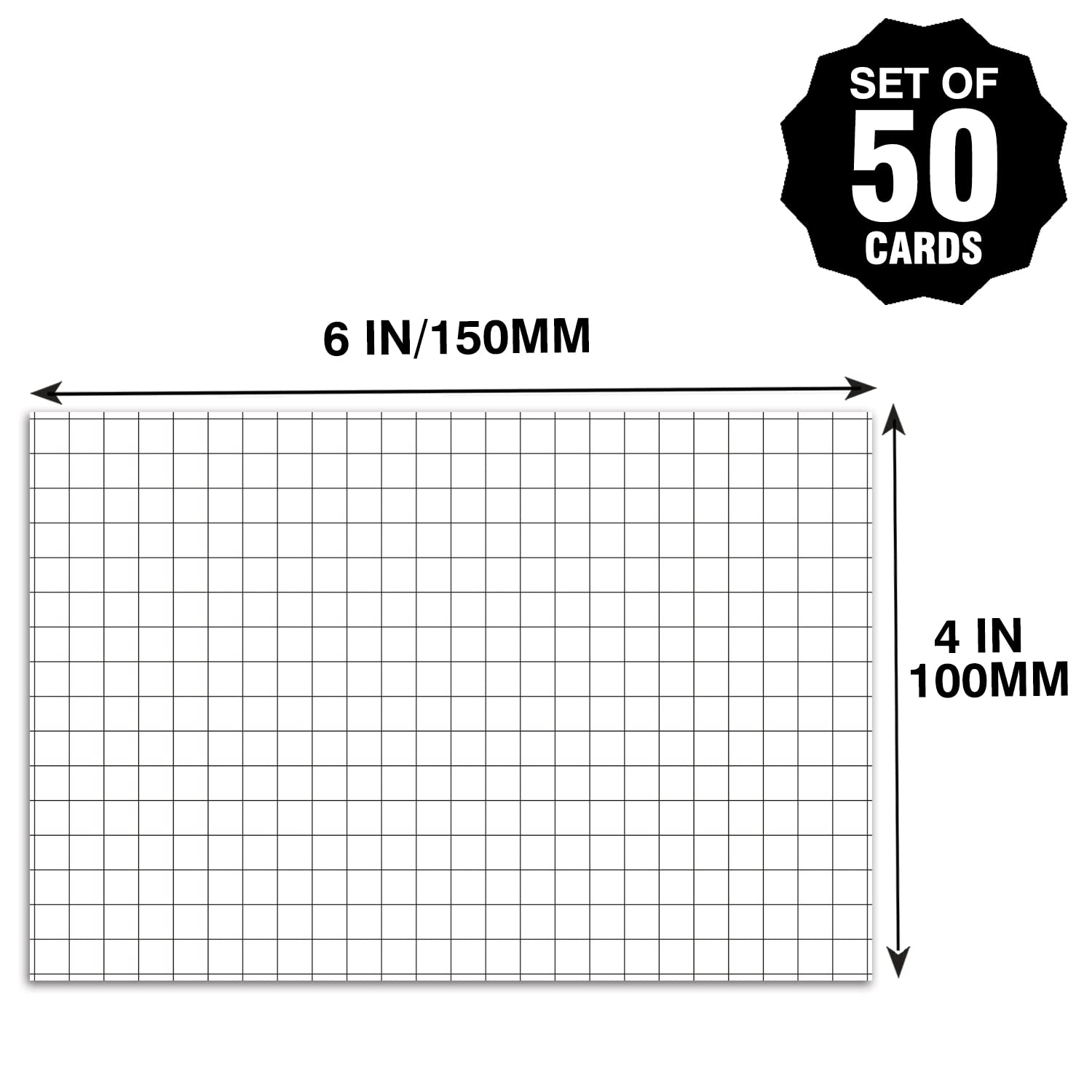 50 Grid Index Cards-Note Cards Double, Graph-Ruled 0.25", Double-Sided, 4 x 6 Inch. - Image 3
