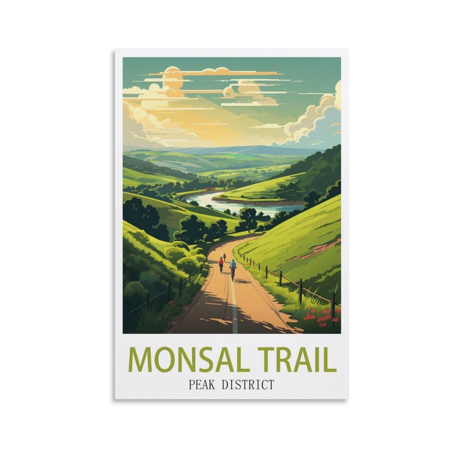 EZMLFA 5D Diamond Art Kits for Beginner,Monsal Trail,Beginners,DIY Full Round Drill Diamond Dot Gem Art Kits for Adults,Crafts for Decor 40x40cm