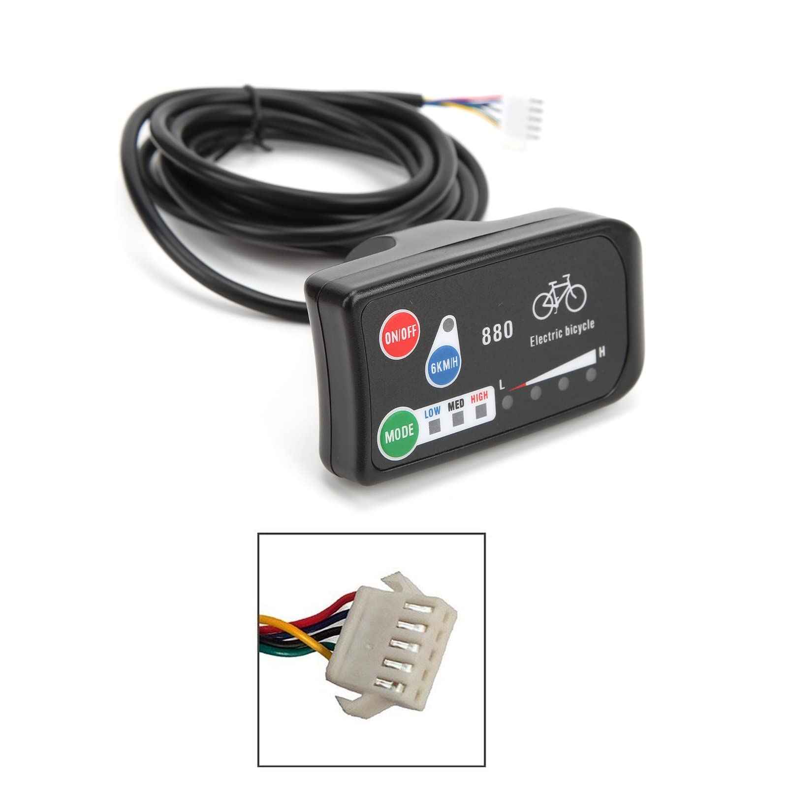 BuyWeek Kit Controller Motore per Bici Elettrica per KT Controller 36V 48V 15A 250W Bicicletta Elettrica Regolatore a Onda Quadra con Misuratore Display LED880 Acceleratore 130X