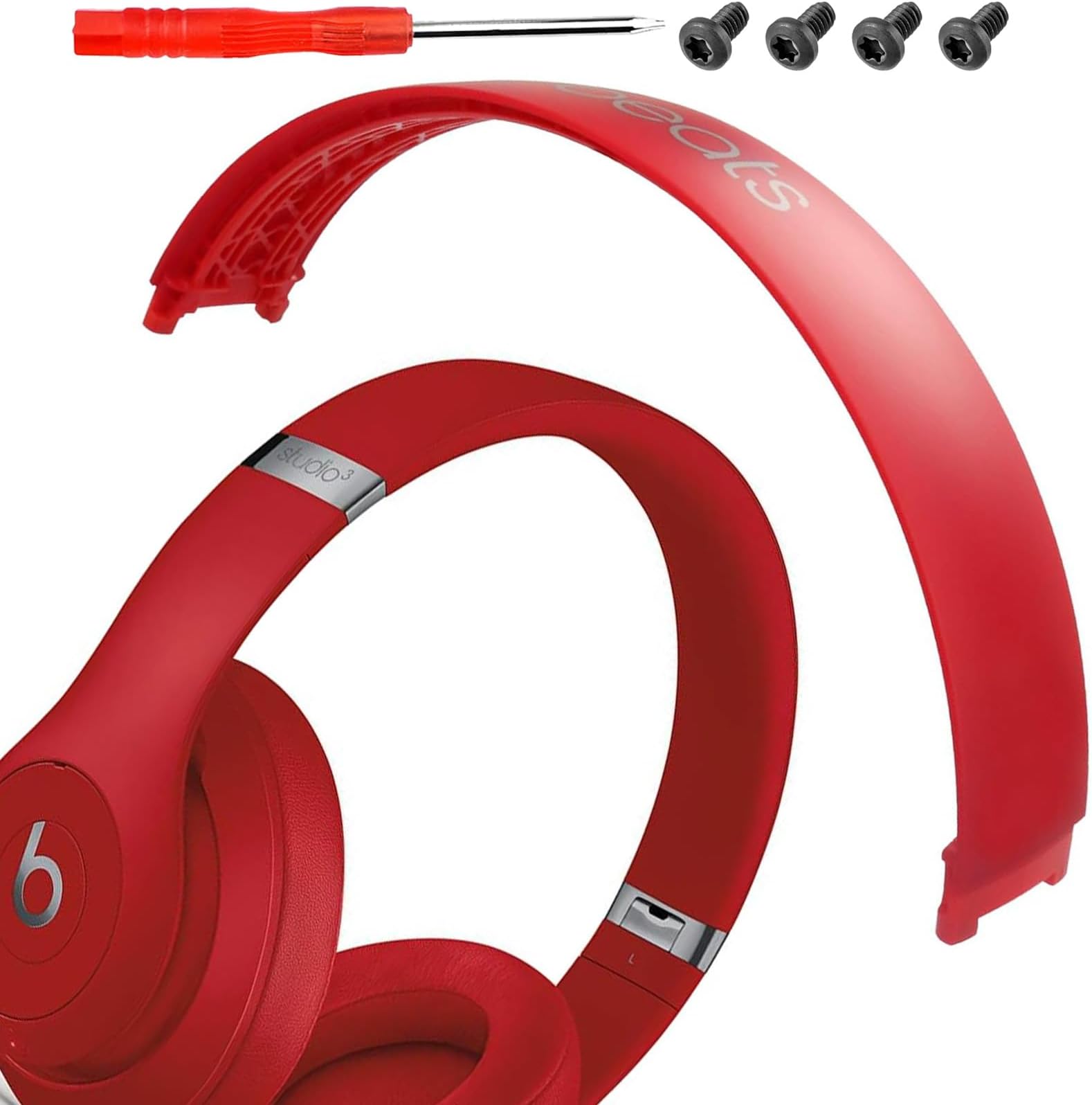 Studio 3 Headband Replacement Parts Studio3 Headband Original Top Arch Band Accessories Repair Kit Compatible with Studio3 Headphones. (Red)
