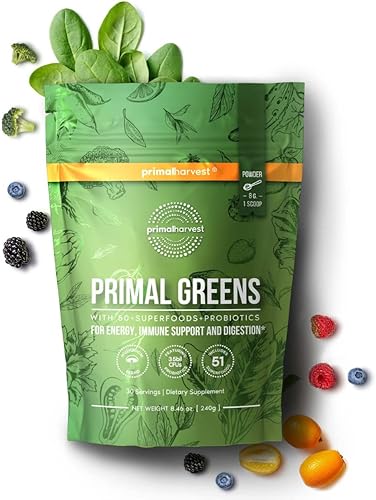 Miniatura 2 de Primal Harvest Primal Total Male+ & Primal Greens - Suplemento multivitamínico y nutricional para hombre con ginseng, vitaminas D y B, zinc,