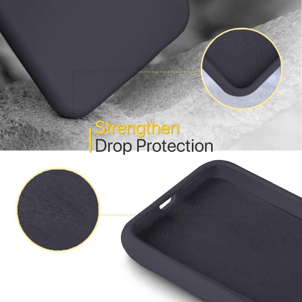 Vinve Samsung Galaxy A20 Case, Galaxy A30 Case, Liquid Silicone Slim Gel Rubber Full Body Protection Shockproof Cover Drop Protection Case for Galaxy A20 (Black.)