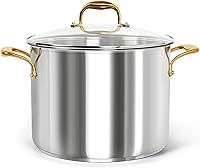 Vista 12 de MICHELANGELO Ollas de acero inoxidable, olla de 8 cuartos de galón con tapa, compatible con inducción, ollas de cocina con mango remachado, aptas