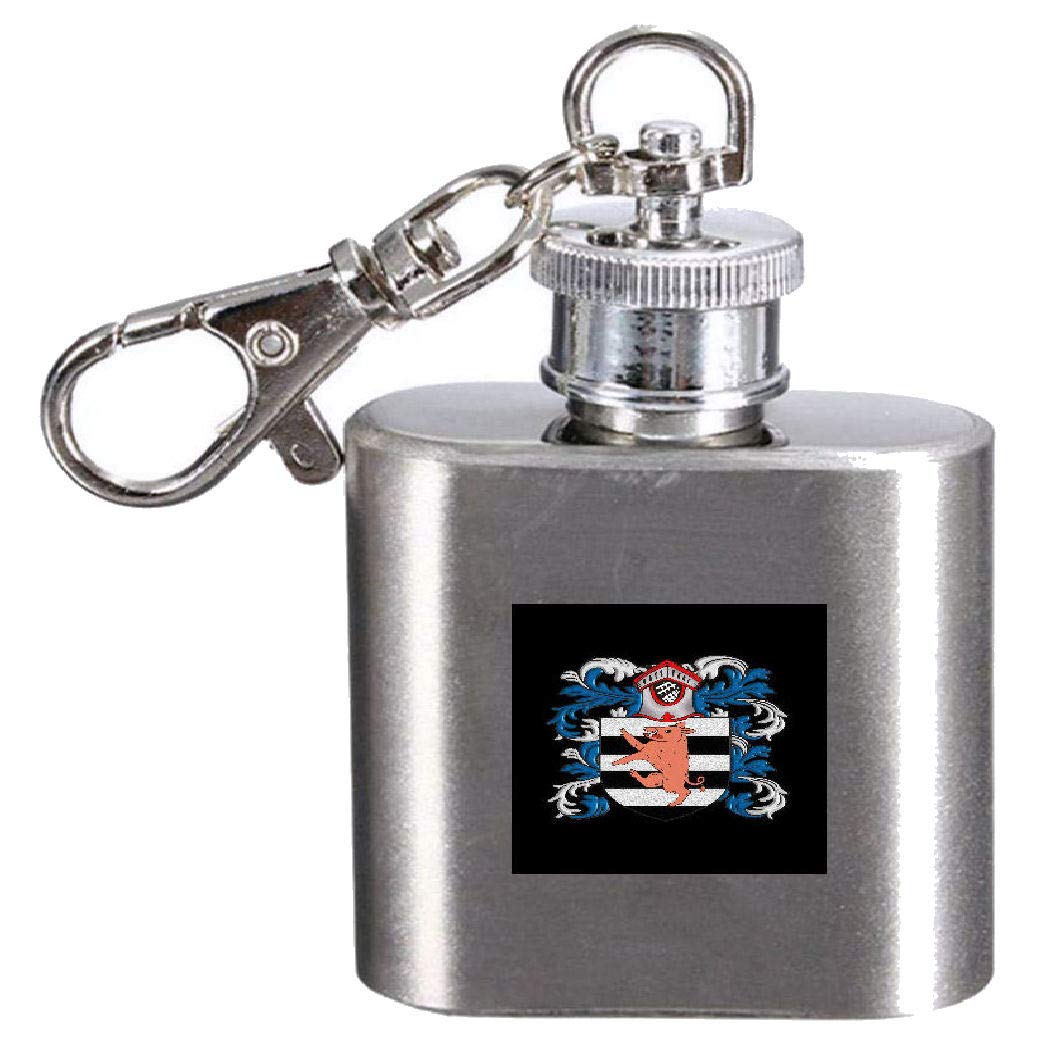 Flasque avec blason Borland Family Kerying en acier gravé Premium