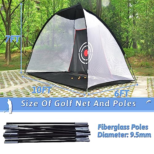 Golf Net, Golf Hitting Net, Golf Practice Net For Backyard, Golf Driving Net For Backyard, Golf Net For Indoor Use, Golf Net For Garage, Golf Practice Net Indoor, 10X7X6Ft Golf Net With Target And Bag #TOP2
