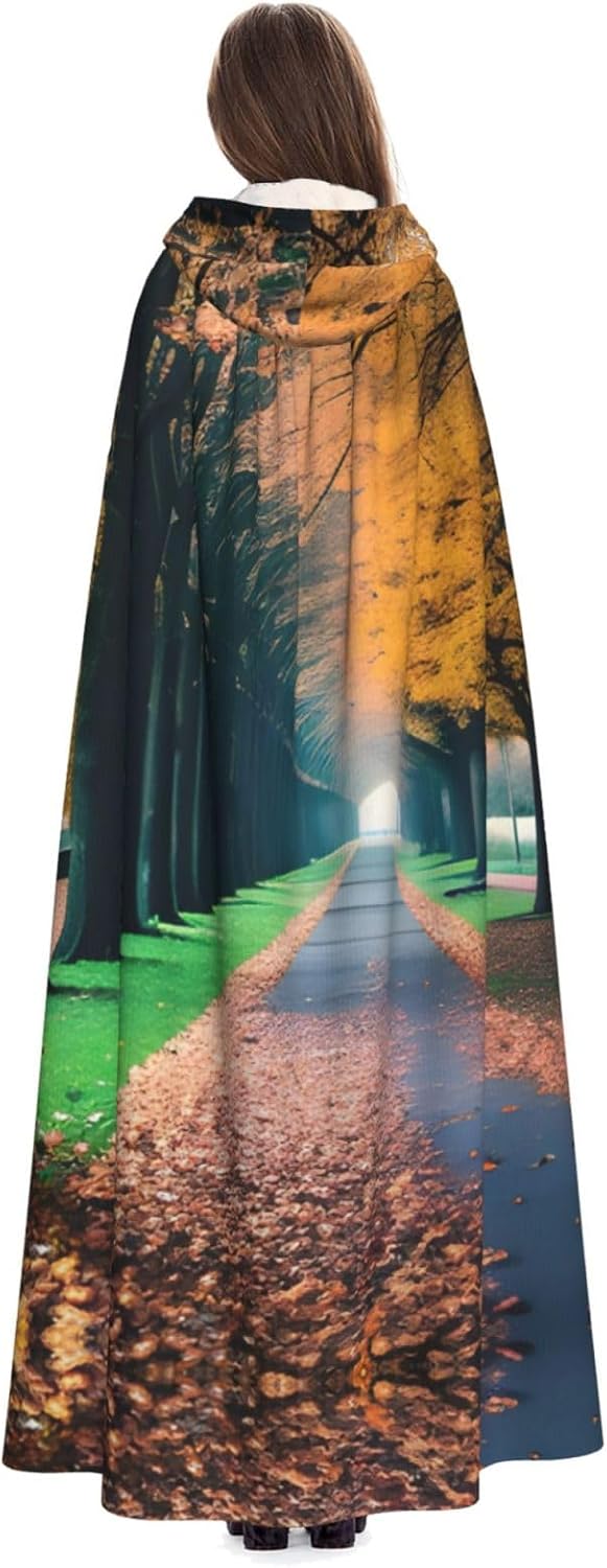 SSIMOO Autumn Enchanting Adult Hooded Cape for Halloween and Party Costumes-Fashionable Women's Robes,Capes