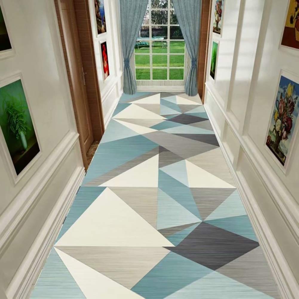 ZXL Dywan w geometrycznym stylu, można prać w pralce dywan do wewnątrz kuchni salonu wejścia, antypoślizgowy (rozmiar: 100 x 300 cm)
