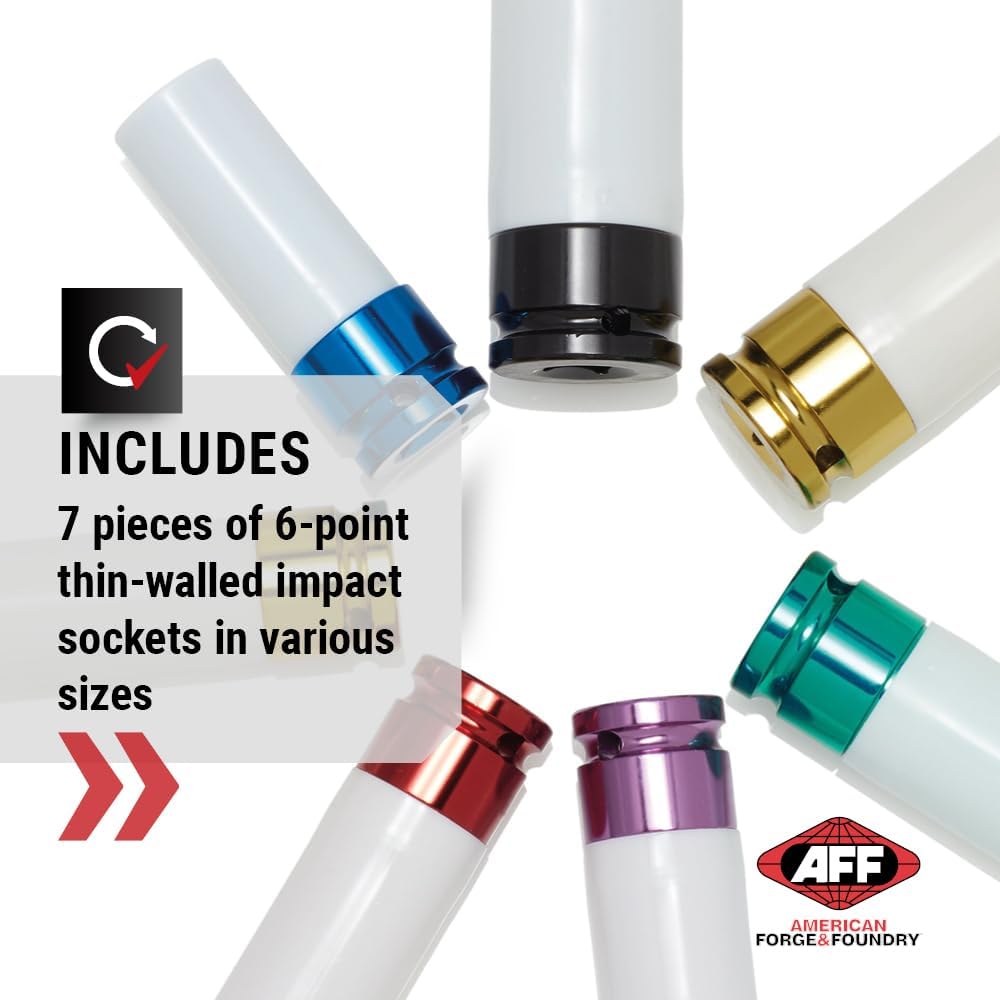 AFF Mag Wheel Impact Socket Set, 1/2" 7 Piece Set, 58007