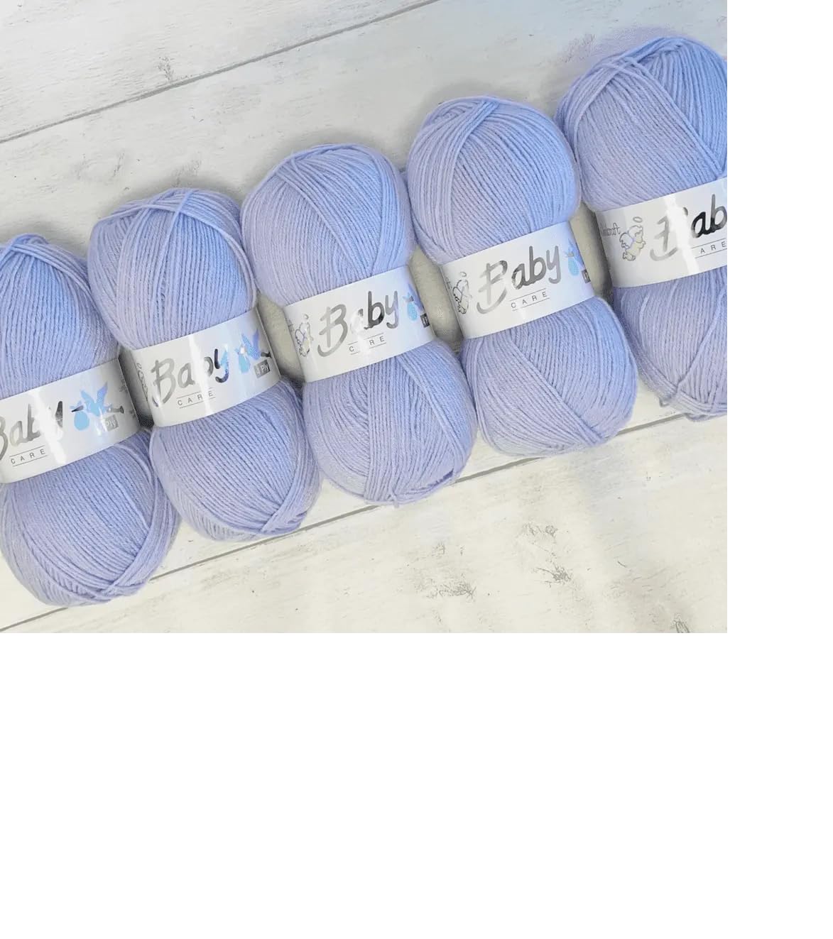 5 x 100g Baby Wool, Babycare 4 Ply Quality Acrylic Knitting Yarn Packs of Five