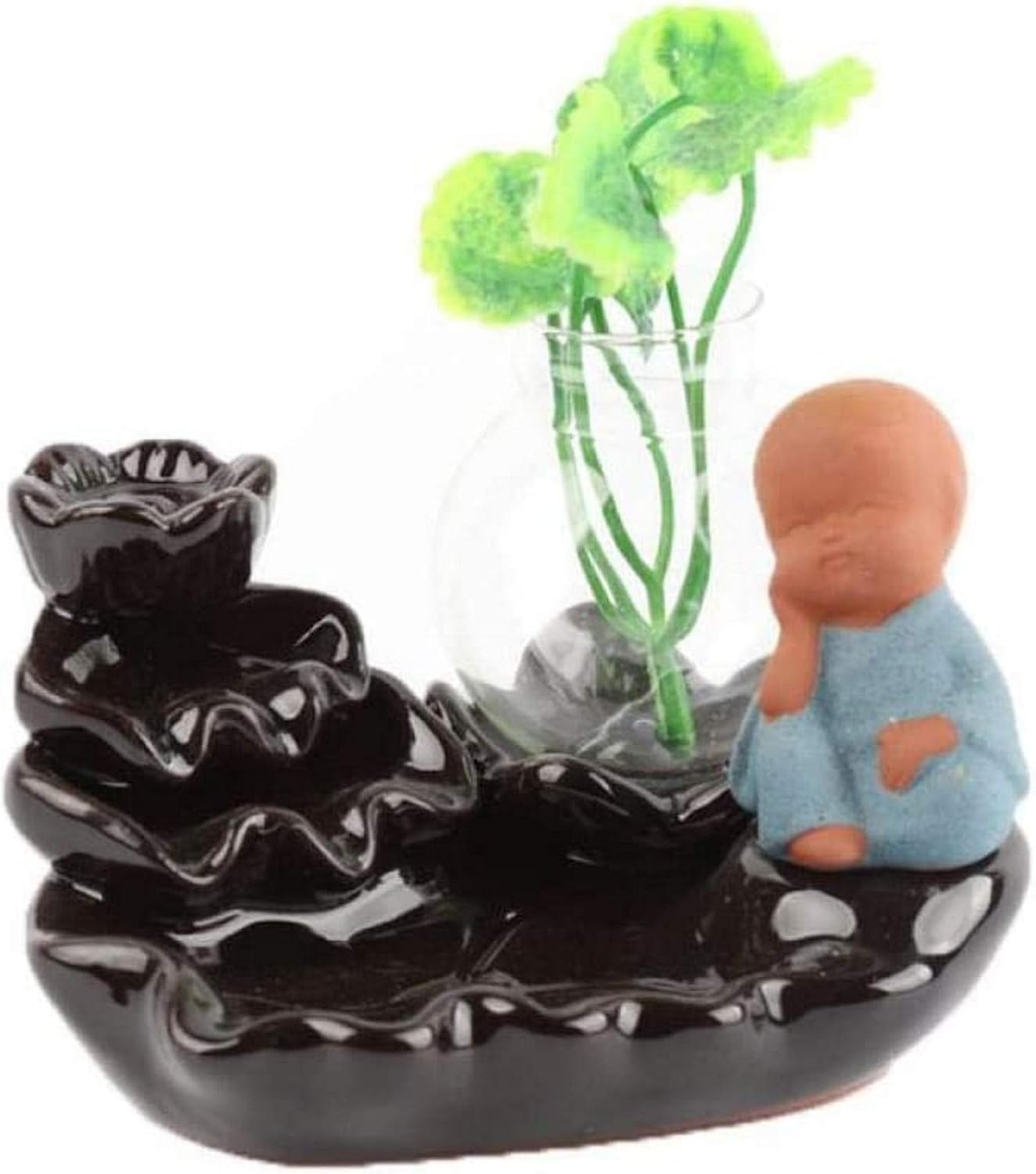 Incense Holder，Holder Coil Burner，Incense Stick Holder,Incense Burner ，Holder Burner，Incense Holder， Incense Holders Ceramic Hydroponic Plant Vase Incense Holder Creative Waterfall Backflow Incense Bu