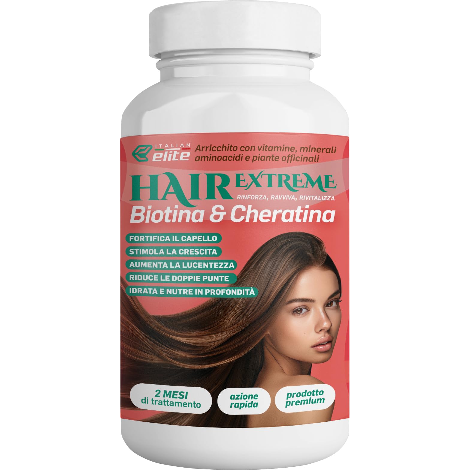 Italian Elite® Hair Extreme Integratore per Capelli con Biotina, Cheratina, Sele