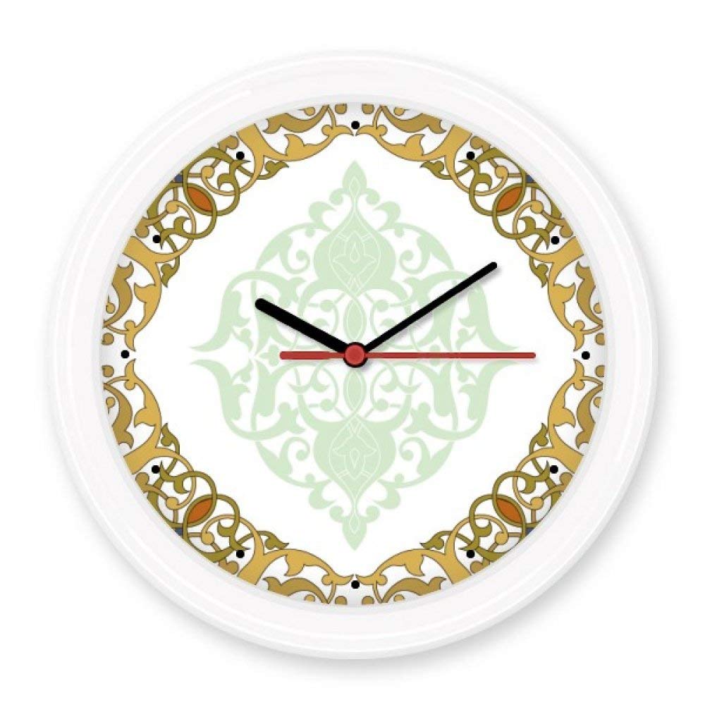 Horloge murale decorative baroque motif fleur et feuille pour salon silencieux