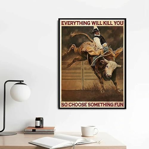 Miniatura 2 de YEEIFFD Arte de diamante 5D Cowboy Everything Will Kill You So Choose Something Fun Kits de pintura de diamantes para adultos, pintura por números