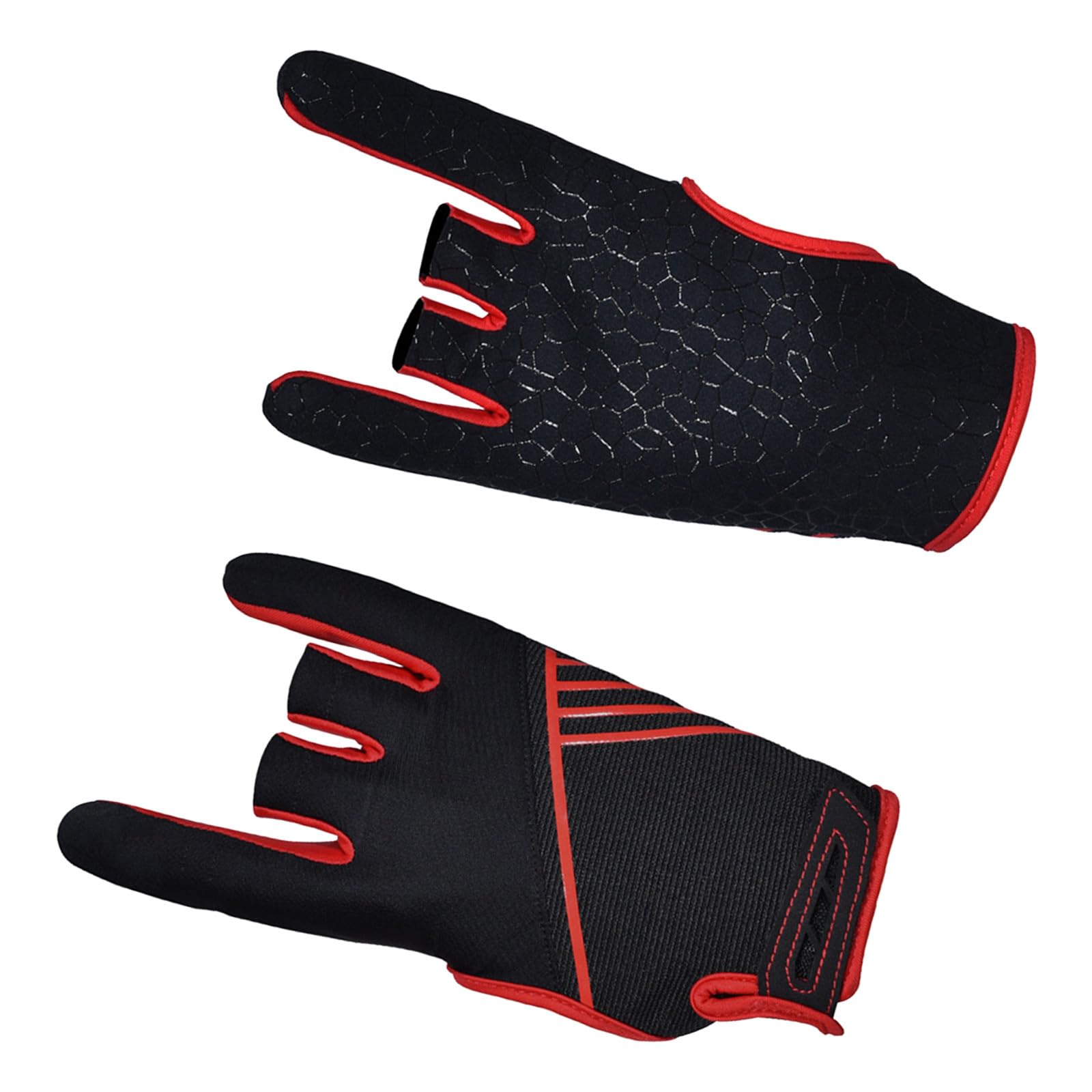 CORHAD Red Bowling Glove Anti-slip Silicone and Breathable Cloth, Precise Strength for Bowling Sports, Suits Palm Girth 21-23cm and Palm Width 8.5-10.5cm, for Professional Use
