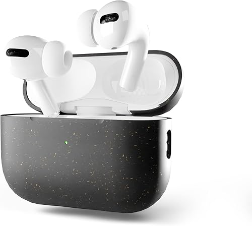 Pela - Funda para AirPods Pro (2 generación), color negro - Funda para AirPods Pro 2 a base de plantas para mochila, bolso, equipaje