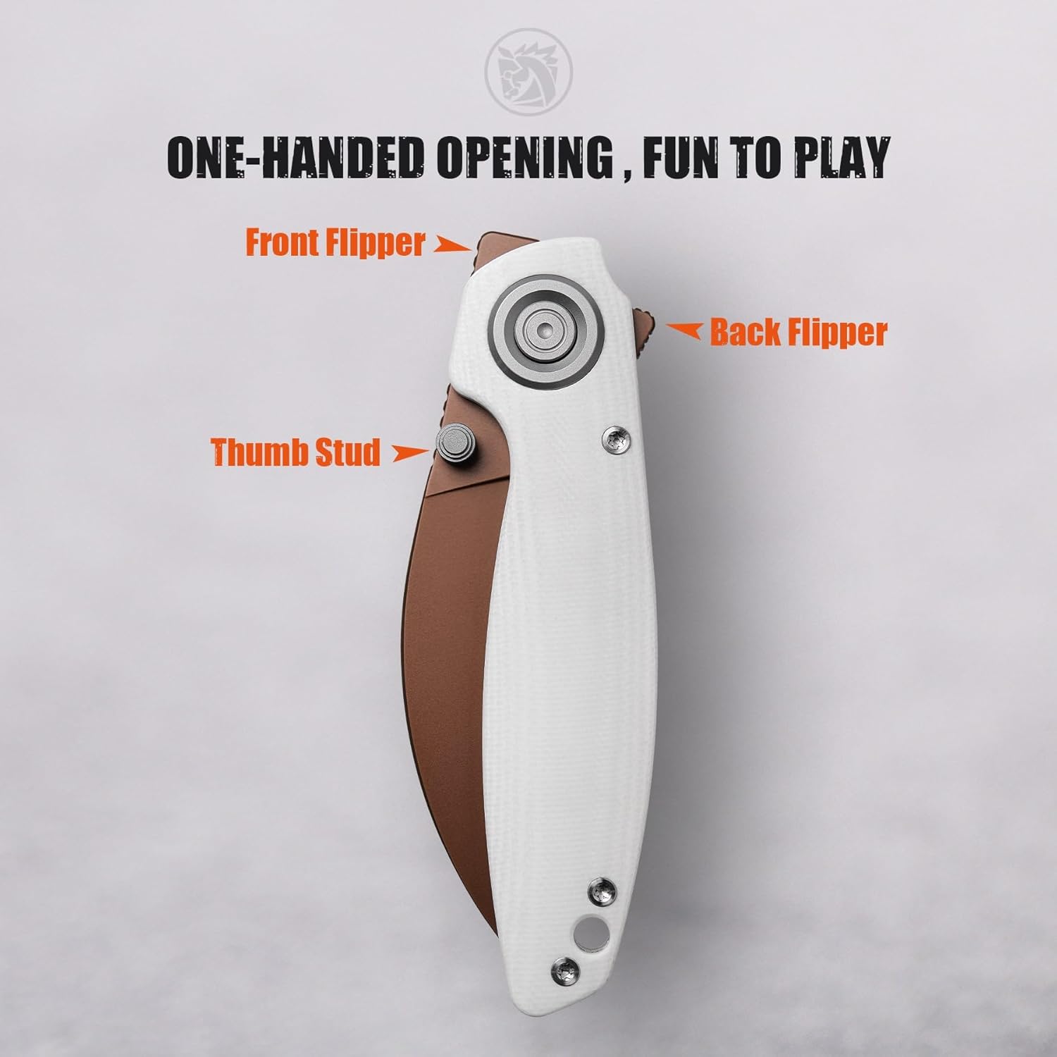 Vosteed Shilin Cutter Pocket Knife for Men Women Gifts - 2.9" 154CM Rose Gold Blade, Patented Vanchor Lock G10 Handle - Gentleman's EDC Folding Knives for Camping Hiking - A2808