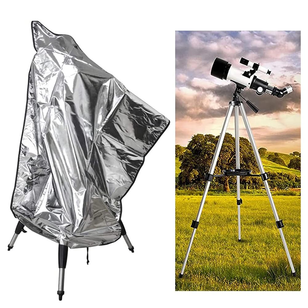 Ginobili Custodia di protezione per telescopio con cinghia di fissaggio, proteggi il tuo telescopio contro la polvere e l'umidità, 47 x 63 pollici/160 x 120 cm, argento