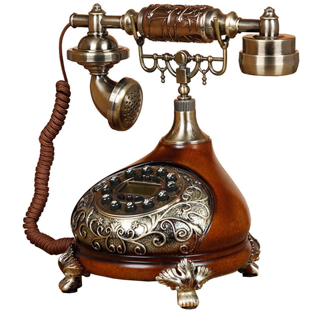 FEE-ZCHome Retro Vintage Telephone, Antique Style Wired Landline Phone With Button Dial Home And Office Decor