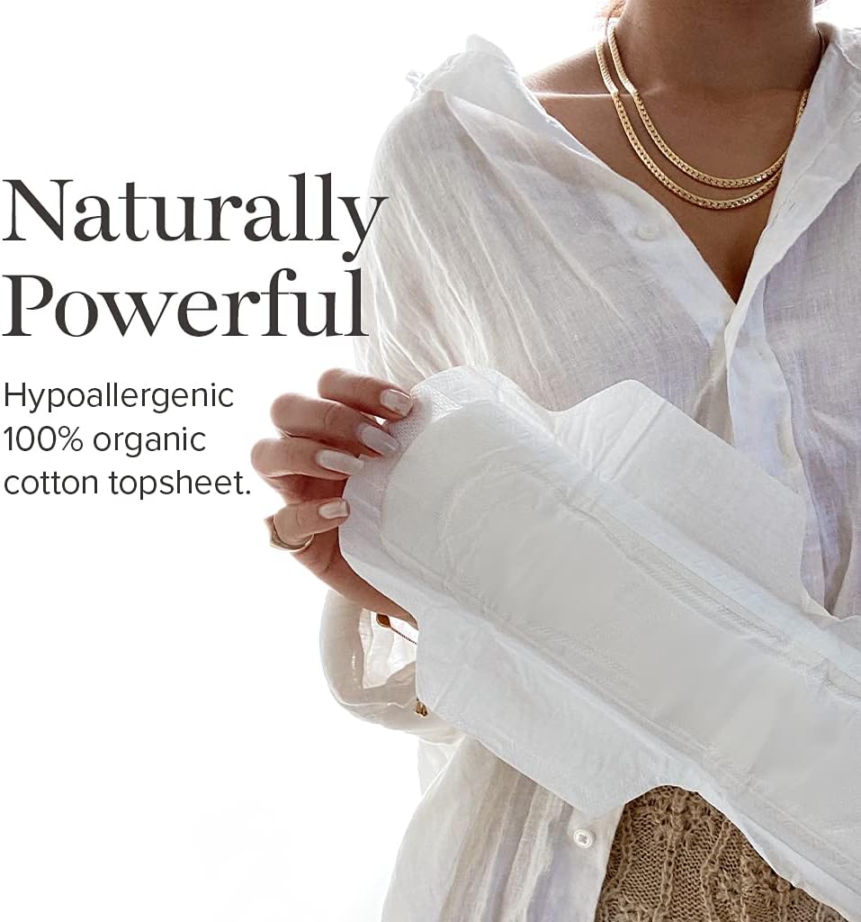 Cora Organic Pads | Ultra Thin Period Pads with Wings | Super Absorbency | Ultra-Absorbent Sanitary Pads for Women | 100% Organic Cotton Topsheet (36 Count (Pack of 1)) : Health & Household