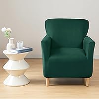 Vista 7 de LiveGo Funda elástica para sillón moderno de mediados de siglo, 1 pieza, fundas sólidas para silla de acento con brazos, fundas suaves para silla