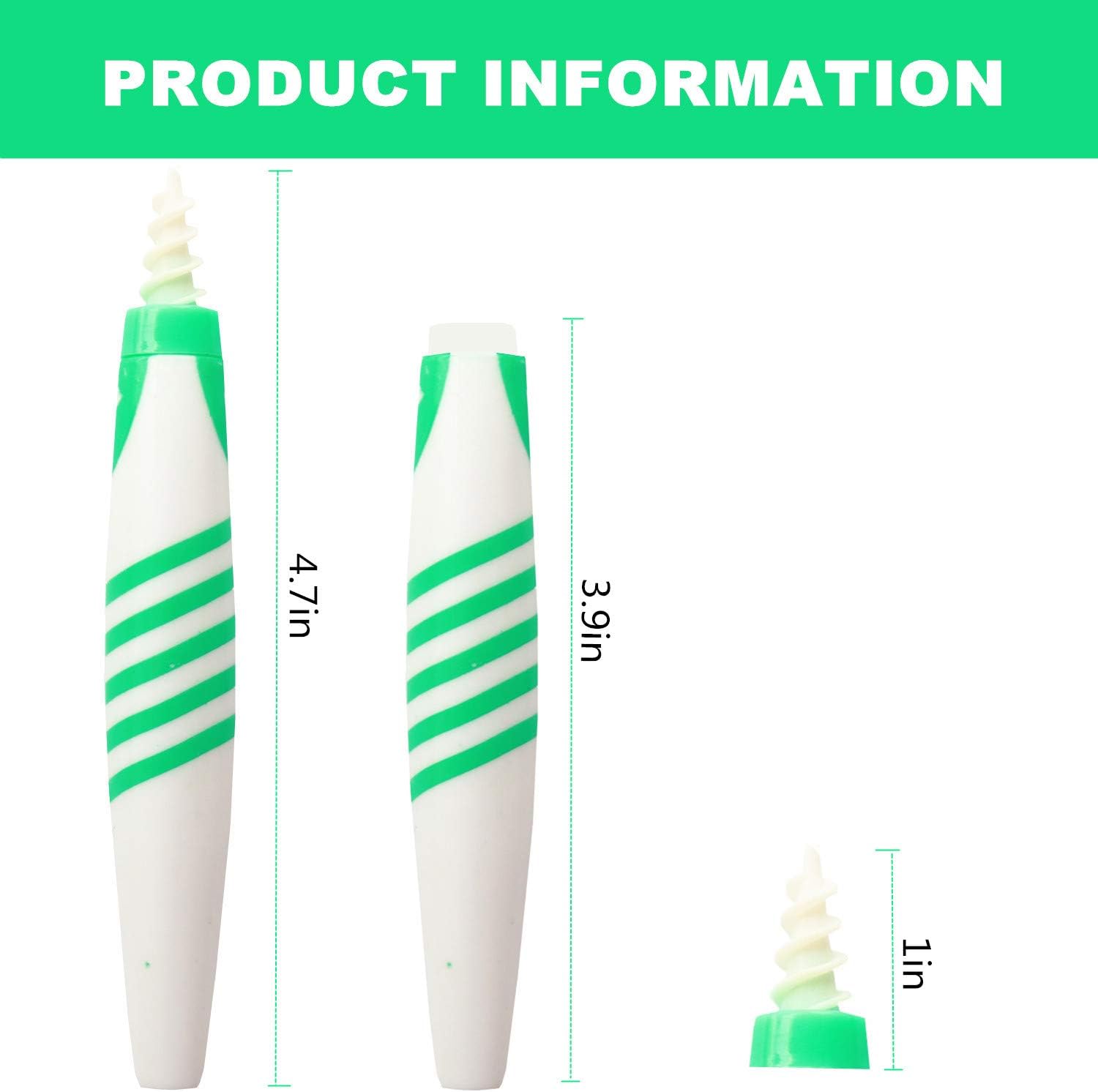 q Grips Earwax Remover - Soft Silicone Ear Wax Removal Tool q-Grips Ear Wax Remover kit with 16 Replacement Heads Safe Spiral Ear Cleaner for Humans, Adult and Kids (Green)