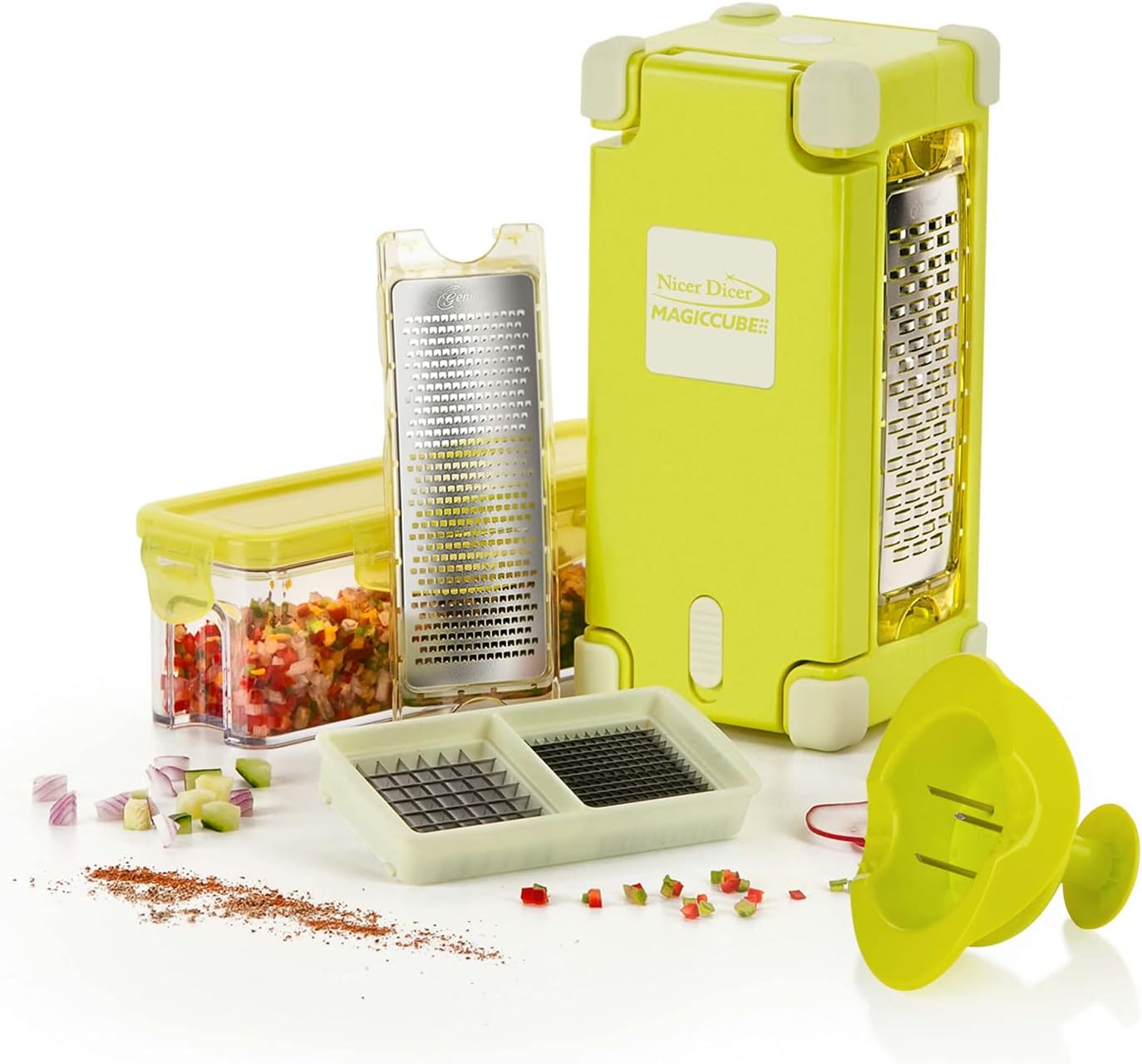 Dicer Pro Diamant Obst- Und Gemüseschneider Genius Nicer Dicer Magic Cube Gourmet | 9 Teile | Alles-Schneider