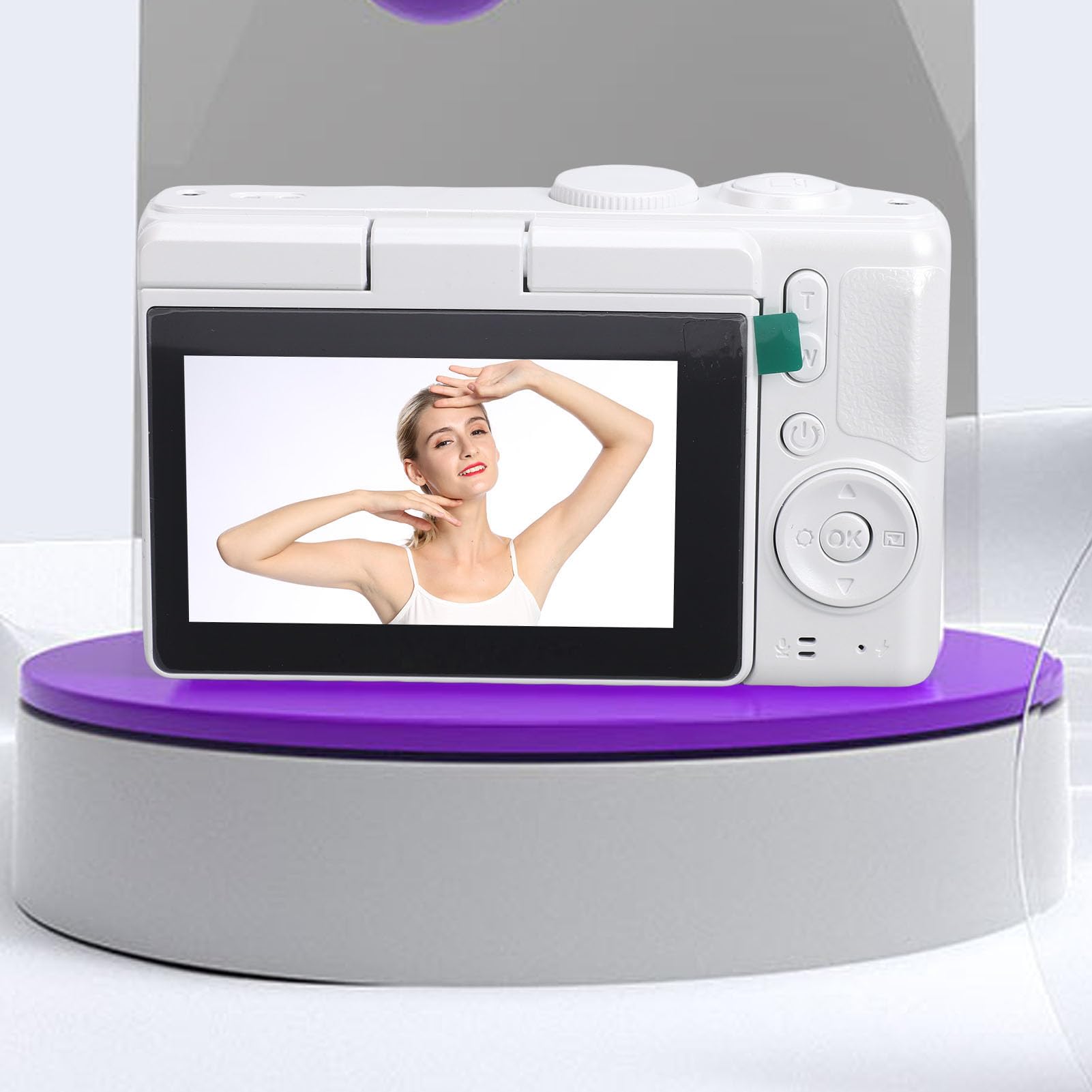 Tangxi Fotocamera Digitale da 64 MP con Schermo Ribaltabile Video 4K Zoom Digitale 16x Connettività WiFi LCD Ruotabile da 3" per Vlogging con Flash LED