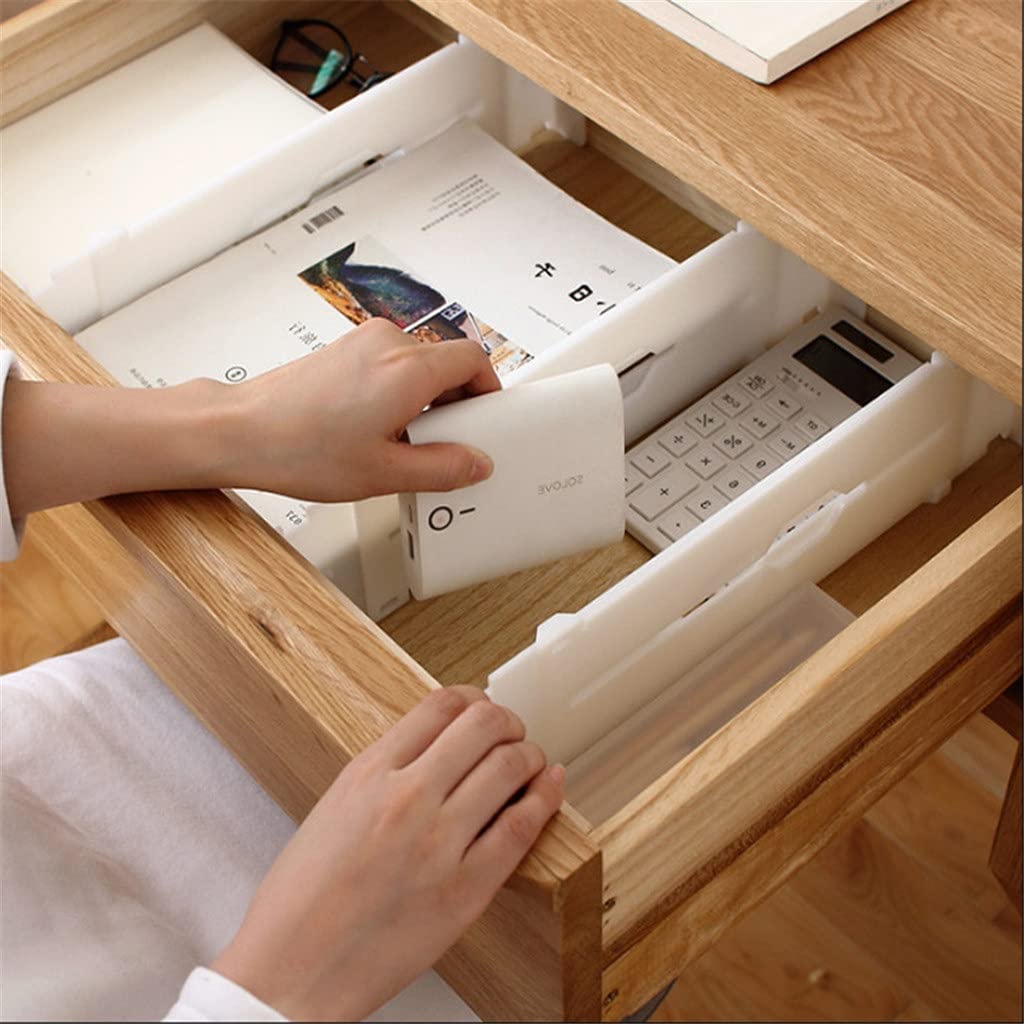 Divisore per cassetti in plastica Elasticizzato Retrattile Regolabile Divisorio portaoggetti Multiuso Fai da Te Home Office (D)