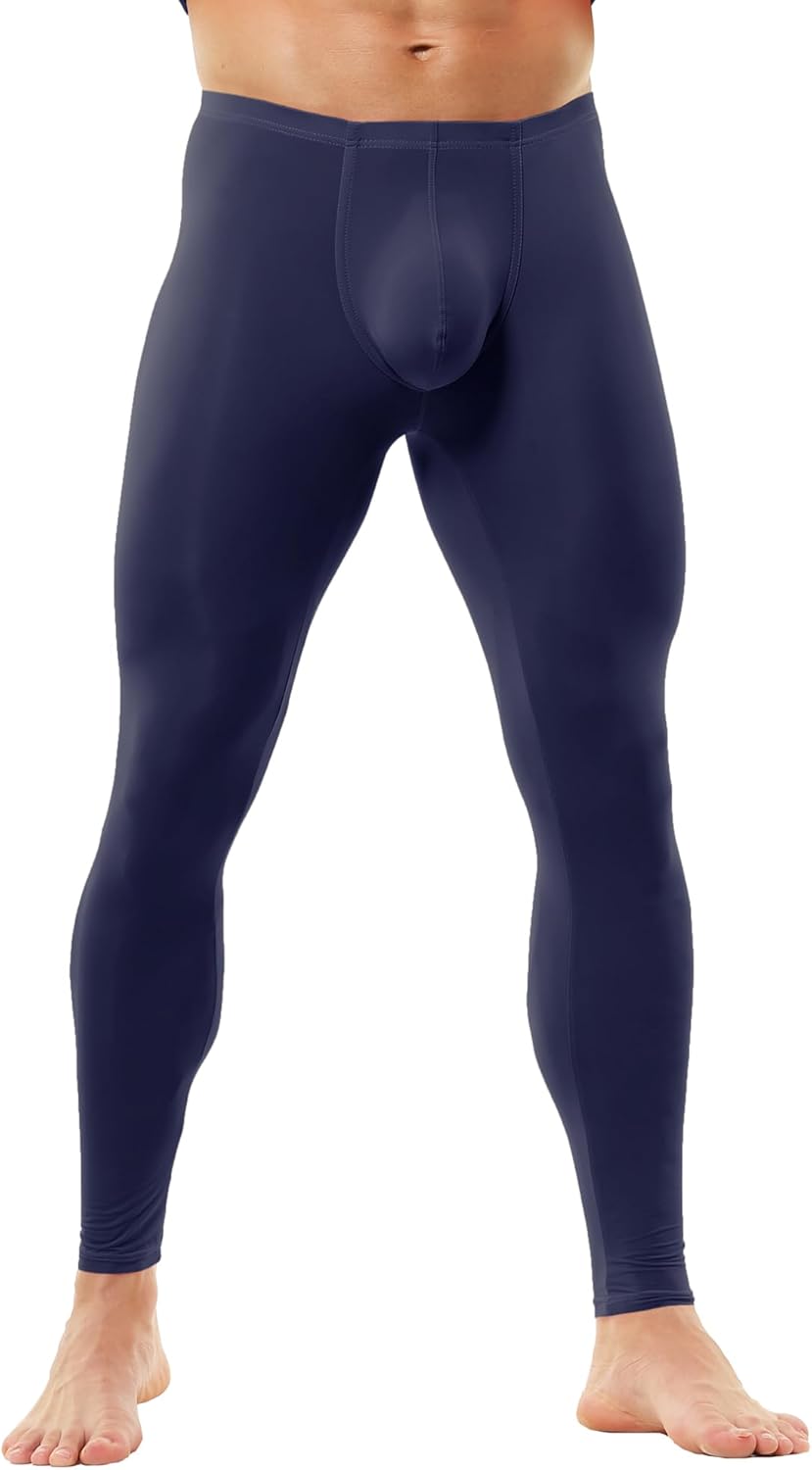 DTODWW Men's Tights Pants Underwear Long Trousers Lightweight Workout Base Layer Leggings for Yoga Dance - Image 3