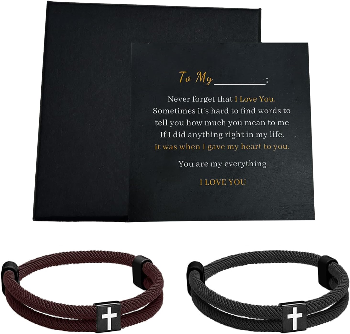 Cross Bracelet for Men, Cross Braided Rope Bracelet for Husband Son Boyfriend Brother, Inspiration Christmas Valentines Graduation Easter Birthday Anniversary Christian Baptism Gift